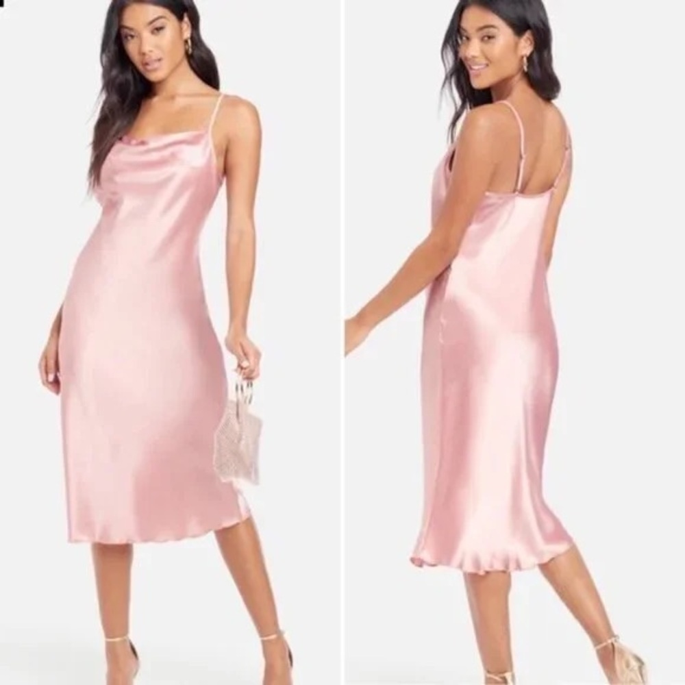 NWT BEBE Blush Satin Slip Dress X Large